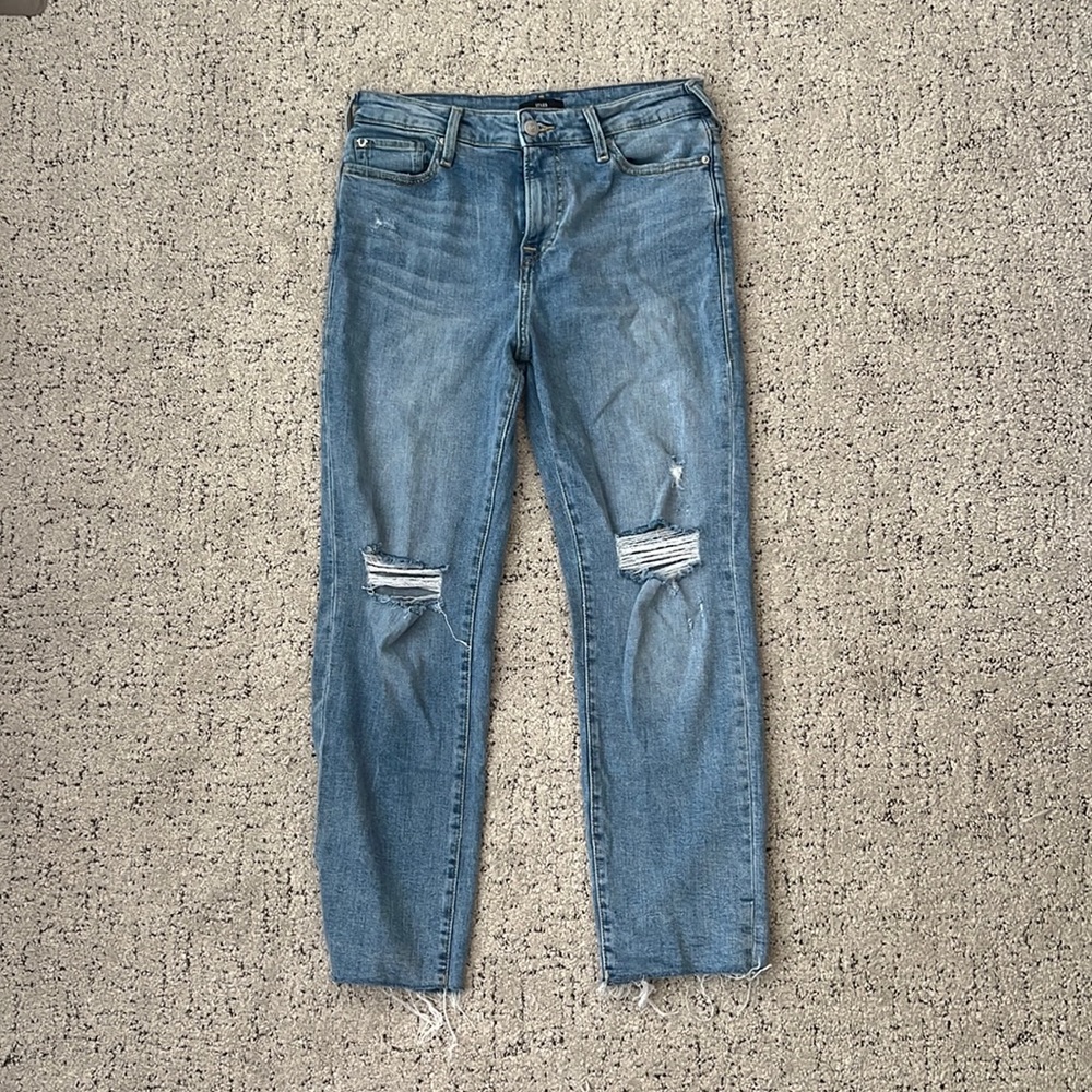 True Religion STARR Midrise Cropped Straight Jean
